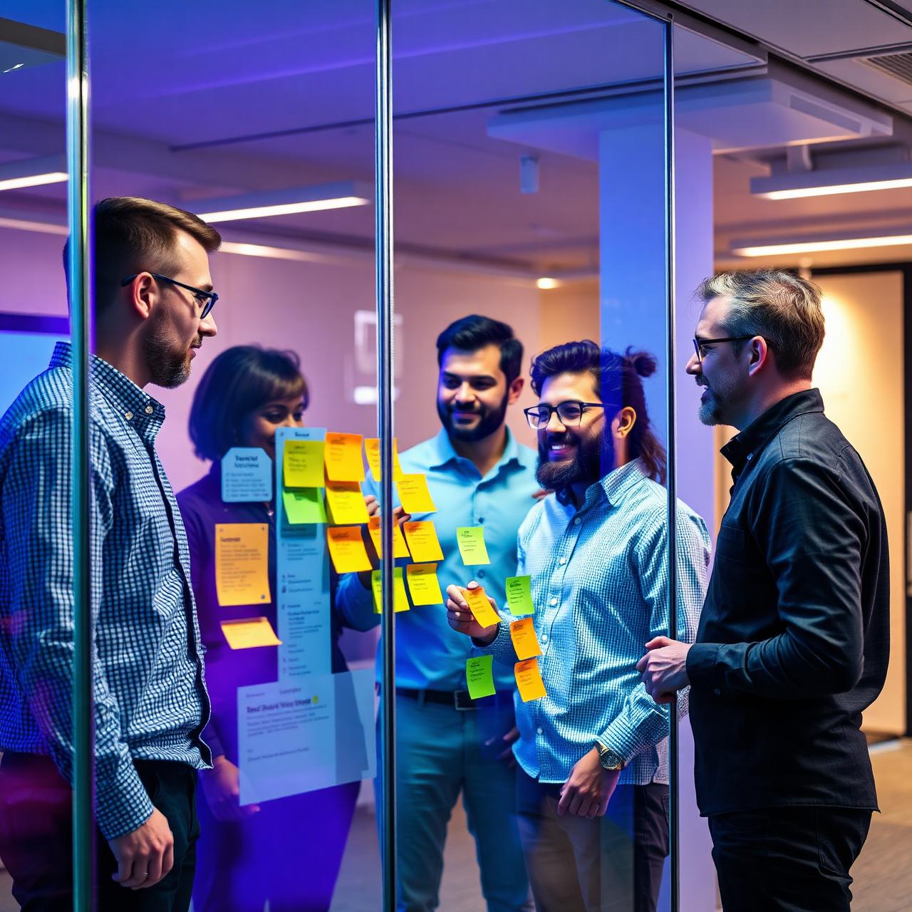 Equipos multidisciplinarios trabajando en un roadmap